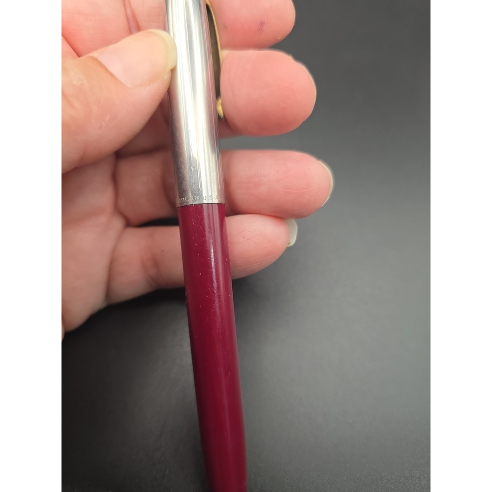 VTG 1950s Sheaffer Touchdown Fountain Pen Burgundy 14K Gold F3 Read - Picture 6 of 16